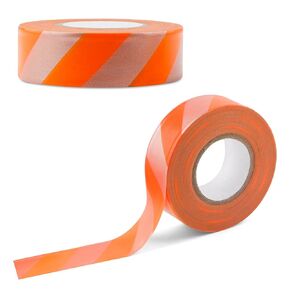 2 Rolls Orange Silver Barricade Tape Hunting Trail Marking Ribbons, 147 Ft Waterproof Reflective Flagging Tapes Tree Marking Tapes, Eye-catching Caution Tape for Wall Floor Pipe Equipment Factory