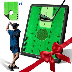 MyVoice Golf Hittting Mat قابلة لإعادة الاستخدام وإعادة استبدال حصيرة جولف جولف للتدريب الداخلي/في الهواء الطلق ردود الفعل الفورية المتأرجحة لتحسين الدقة العالية الكثافة مع دعم المطاط لعشاق الجولف in Kuwait