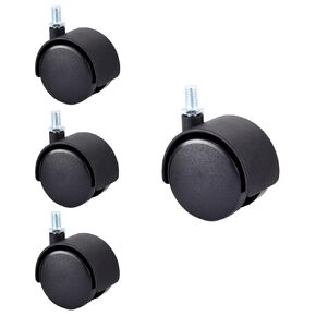 4pcs Black Swivel Caster Wheels M6 Threaded Stem Caster Wheels1.5 Inch Heavy Duty Casters Nylon Wheels Replacement for Furniture, Table,Flower Pot Base, Shelf