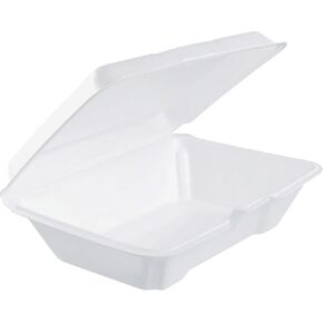 Dart Insulated Foam Hinged Lid Containers Storage Ware, 2.9"x6.4"x9.3"