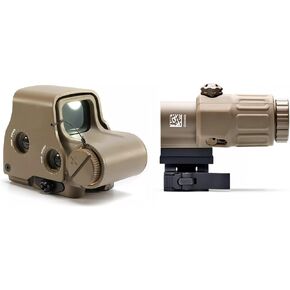 558 Red Green Dot Holographic Sight Reflex Scope with 3X Magnifier Quick Release Mount Combo