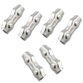 M5 Poly Rope Connector HSCGIN 6PCS M5x17 Stainless Steel Splicer Connectors Polyethylene Cord Connector for Electric Fences Wires Splicer Poly Wire Connector Clamp