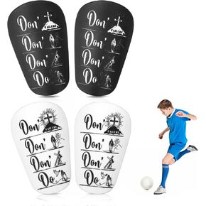 2 Pairs Soccer Shin Guards, 3.9x2.4 inch Mini Shin Guards Soccer Small Shin Pads EVA Cushion Protective Shin Guards for Kids Adults Youth Mens Womens for Football Games (Black, White)