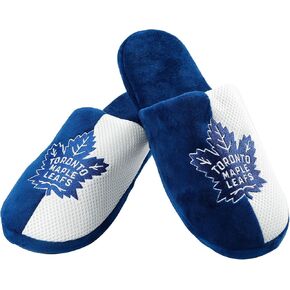 FOCO Toronto Maple Leafs NHL Mens Team Logo Staycation Slipper - L