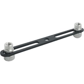 Rockville ACC-DM Dual Microphone Stand Adapter Bar, XY, Durable Steel, 5/8 & 3/8 Adapters, Adjustable Positioning, Perfect for Stereo Recording