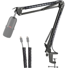 HyperX SoloCast Mic Boom Arm Stand - Professional Adjustable Scissor Microphone Boom Arm with Cable Sleeve Compatible with HyperX SoloCast Microphone by YOUSHARES