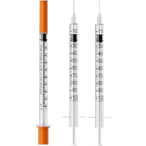 Insulin Syringe U-100 | 1ml/cc with 29G 1/2''(12.7mm) Needle, 8 Pcs Individual Packaging
