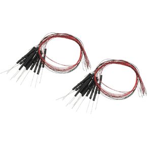PATIKIL 0402 Pre-Wired Micro LED, 24 Pcs 9-12V Pre-soldered Mini Light Emitting Diodes Surface Mount Device for Model, DIY, 9.8" Length, Orange