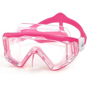 Kids Swim Mask - 180° Anti-Fog Swim Goggles for Child Snorkeling Diving Mask Leak-Proof Kids Goggles with Nose Cover for Youth Boys & Girls Ages 4-14, Shatter-Resistant PC Lens