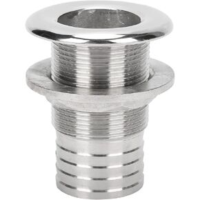 Thru Hull Fitting, 316 Stainless Steel Boat Thru Drain Connector Fittings Straight Drain Marine Thru Hull Fittings Drain Joint for 1-1/2" Hose Water Drainage Plug for Marine Boat Yacht Sail