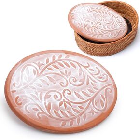 Havawish Terracotta Bread Warming Stone for Warm Food Serving 11x 8 Inch Large Size Bread Warmers for Serving Tortilla Sourdough Christmas Baking Gifts for Xmas Kitchen Party(Basket Not Included)
