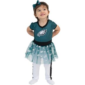 MODERN HERO NFL PHILADELPHIA EAGLES Officially Licensed Infant One-piece Bodysuit and Leggings Costume includes One-piece Bodysuit with Mesh Skirt, Leggings and Matching Headband, Size 12 Months