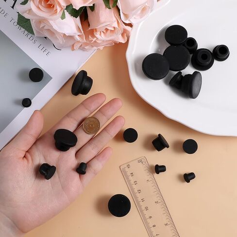 5sizizes قابس ثقب السيليكون 20pcs المقابس السوداء مقابس مقاومة للماء المقابس المطاطية للثغر in Saudi Arabia