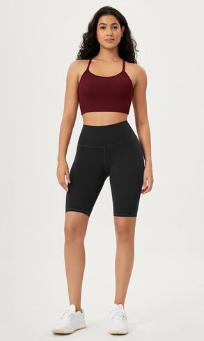 ODODOS Seamless Racerback Sports Bra for Women Ribbed Camisoles Non Padding Yoga Bra Crop Tank Tops in Saudi Arabia