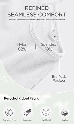 ODODOS Seamless Racerback Sports Bra for Women Ribbed Camisoles Non Padding Yoga Bra Crop Tank Tops in Kuwait