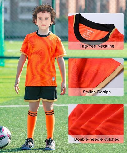 Hiheart Boys Soccer Jersey و Shorts Te-Shirt و Shorts مع الجوارب in Kuwait