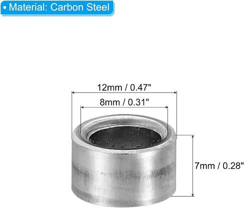 PATIKIL M8 Steel Spacers, 12 Pcs Metal Spacers Steel 8mm ID x 12mm OD x 12mm L Carbon Steel Spacer Screw Standoff Round for 5/16in or M8 Screw Bolts in Saudi Arabia