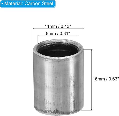 PATIKIL M8 Steel Spacers, 12 Pcs Metal Spacers Steel 8mm ID x 12mm OD x 12mm L Carbon Steel Spacer Screw Standoff Round for 5/16in or M8 Screw Bolts in Saudi Arabia