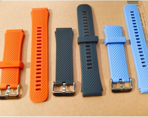 2Packs 22mm Silicone Watch Bands, Compatible with Samsung Galaxy Watch 46mm Bands, Replacement Rubber Watch Straps- Quick Release, Watch Straps for men(2packs: orange and black Strap) in Saudi Arabia