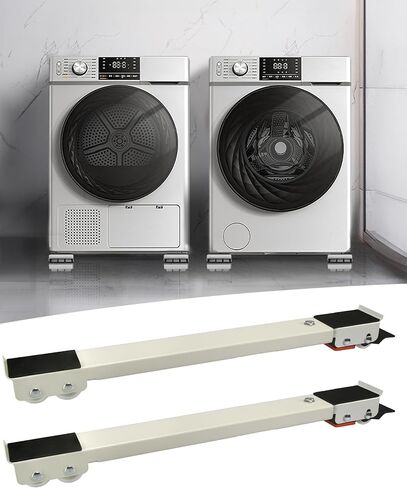 Appliance Rollers Heavy Duty Furniture Washing Machine Dolly Expandable Adjustable Steel Appliance Trolley Furniture Mover for Washing Machines, Dryers, Refrigerators, Furniture, Max 1540 lbs. 28.3in in Saudi Arabia