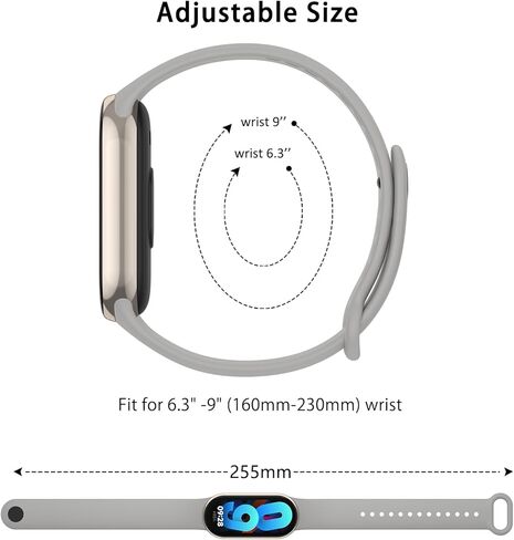 نطاقات Meliya متوافقة مع Xiaomi Smart Band 9 / Xiaomi Smart Band 8 للنساء الرجال ، حزام معصم رياضة قابلة للتعديل من سيليكون ناعمة ل Xiaomi الذكية 9/8 in Saudi Arabia