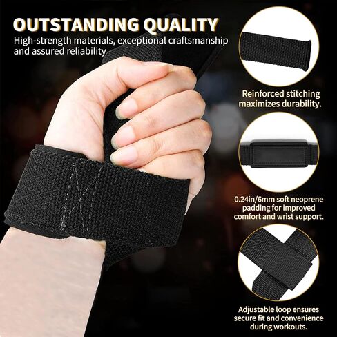 Weight Lifting Straps, Wrist Straps for Deadlifts, Strength Training, Bodybuilding, Heavy Lifting Straps for Men and Women, Non-Slip, Comfortable, Durable Lifting Straps for Weightlifting and Gym Training in Saudi Arabia