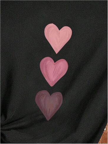 SweatyRocks Girl's Heart Printed T Shirts Crewneck Short Sleeve Casual Basic Tee Tops in Saudi Arabia