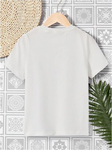 SweatyRocks Girl's Heart Printed T Shirts Crewneck Short Sleeve Casual Basic Tee Tops in Saudi Arabia