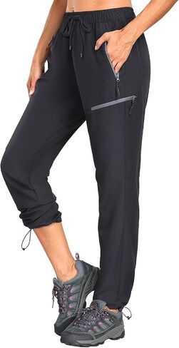 Holipick Women's Hiking Pants Lightweight Quick Dry Water Resistant Elastic Waist Outdoor Camping Travel Cargo Zipper Pockets in Saudi Arabia