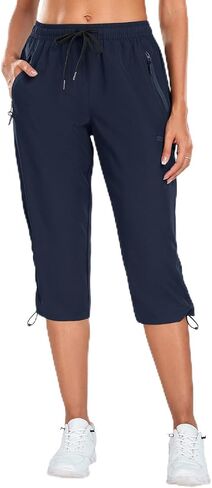 Holipick Women's Hiking Pants Lightweight Quick Dry Water Resistant Elastic Waist Outdoor Camping Travel Cargo Zipper Pockets in Saudi Arabia