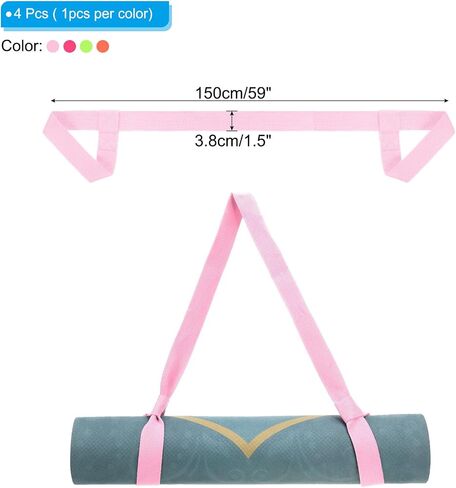 PATIKIL Yoga Mat Strap Adjustable Yoga Mat Carrier Straps Sling Cotton Anti Slip Mat Holder Stretching Band for Exercise in Kuwait