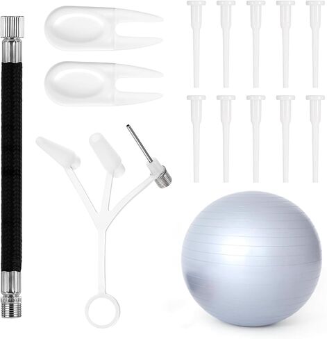 16-Piece Exercise Ball Plug Replacement Kit Exercise Ball Pump Yoga Ball Pump Air Stopper Plug Pin Adapter Kit with Needle for Volleyball Soccer Basketball Fitness Exercise Ball Inflatable Bed in Saudi Arabia