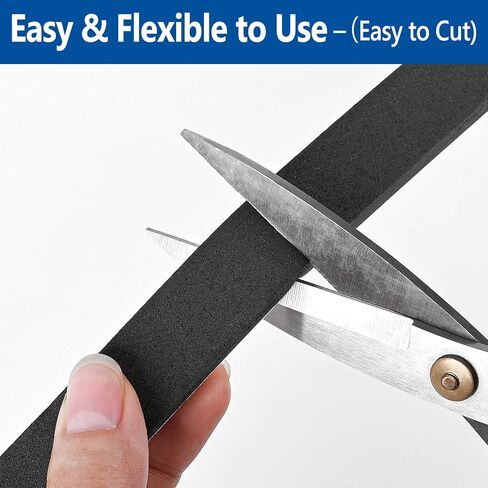 شريط رغوة الرغوة اللاصقة ذاتيا weathersstrip 1/2in × 1/4in × 42 قدم شريحة عزل الرغوة عالية الكثافة ختم الرغوة تجريد الطقس مع لاصق قوي للباب ونافذة عزل الصوت in Kuwait