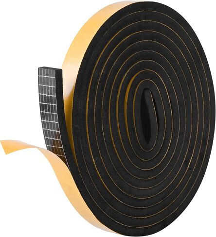 شريط رغوة الرغوة اللاصقة ذاتيا weathersstrip 1/2in × 1/4in × 42 قدم شريحة عزل الرغوة عالية الكثافة ختم الرغوة تجريد الطقس مع لاصق قوي للباب ونافذة عزل الصوت in Kuwait