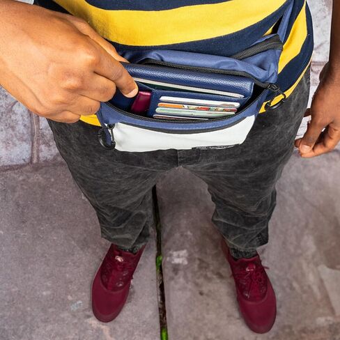 Men's Fanny Pack - Stylish and Durable Waist Bag with Adjustable Strap, Multiple Zippered Pockets, Lightweight and Secure Hip Pack for Travel, Outdoor Activities, and Everyday Use BLACK in Saudi Arabia