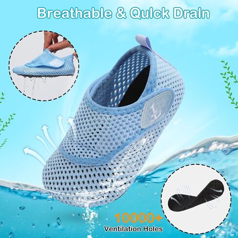 L-RUN Toddler Water Shoes Boys Girls Barefoot Beach Swim Shoes Quick Dry Kids Aqua Socks Non-Slip Wide Baby House Slippers in Saudi Arabia