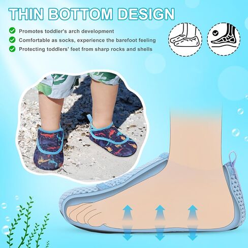 L-RUN Toddler Water Shoes Boys Girls Barefoot Beach Swim Shoes Quick Dry Kids Aqua Socks Non-Slip Wide Baby House Slippers in Saudi Arabia