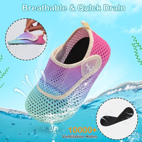 L-RUN Toddler Water Shoes Boys Girls Barefoot Beach Swim Shoes Quick Dry Kids Aqua Socks Non-Slip Wide Baby House Slippers in Saudi Arabia
