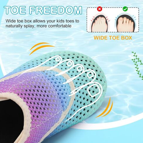 L-RUN Toddler Water Shoes Boys Girls Barefoot Beach Swim Shoes Quick Dry Kids Aqua Socks Non-Slip Wide Baby House Slippers in Saudi Arabia