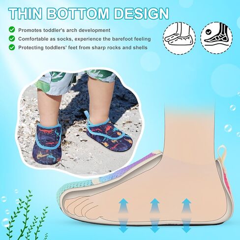 L-RUN Toddler Water Shoes Boys Girls Barefoot Beach Swim Shoes Quick Dry Kids Aqua Socks Non-Slip Wide Baby House Slippers in Saudi Arabia