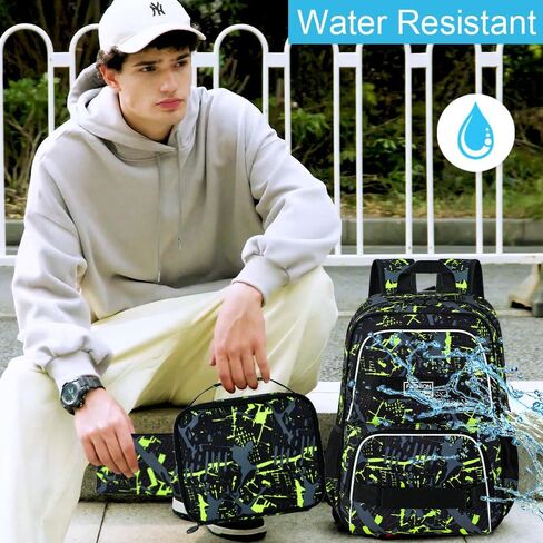 Laptop Backpack, 16 Inch School Bookbag and Lunch Bag Set, Water Resistant Backpacks for Teens Girls Women Students in Kuwait
