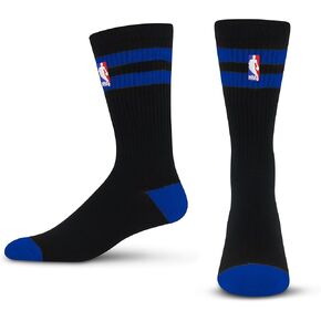 For Bare Feet NBA Logoman 2 Stripe Crew Sock Size Extra Large