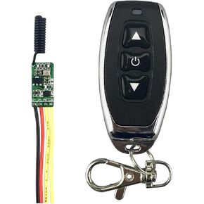 RF DC3V to 12v Remote Control Switch Motor forward and reverse Stop mini module for Mini linear actuator Coil Electromagnet Super small module 3.7V 5v 6V 9V (with 3 button remote)
