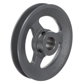 uxcell BK62-1 V-Belt Sheave 1"Bore 5.95"OD Single Groove Web Sheave Bored-to-Size Sheave, Cast Iron, Belt Section for 3L or B Belt