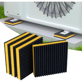 GCGOODS Second Generation Anti Vibration Pad, Heavy Duty Yellow EVA Isolation Pads, 4" x 4" x 7/8" Rubber Pads for Air Compressor, Treadmill, Washer and Dryer, HVAC, Air Conditioner Units, Pack of 4