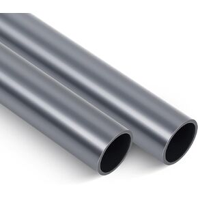 2 Pack 1-1/2 Inch (1.5") Sch40 PVC Pipe Gray Custom Length 12" DIY Custom Plastic Pipe for Home Garden Indoor Outdoor Projects