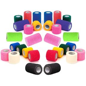 Prairie Horse Supply Vet Wrap Tape Bulk (Assorted Colors) (6 Pack) (2 Inches Wide) Vet Medical First Aid Tape Self Adhesive Adherent for Ankle Wrist Sprains and Swelling