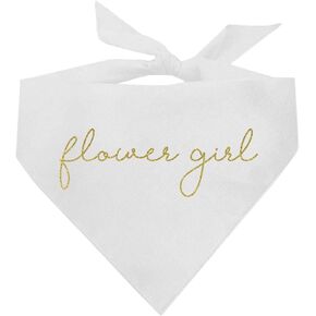 Flower Girl Wedding Dog Bandana (White, OS 547)