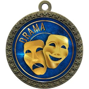Express Medals 1 to 50 Packs Drama Gold Medal Trophy Award with Neck Ribbon D212-EG22
