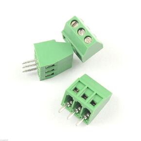 20pcs 3-Pin (3 Pole) Plug-in Screw Terminal Block Connector 2.54mm 0.1" Pitch Panel PCB Mount DIY